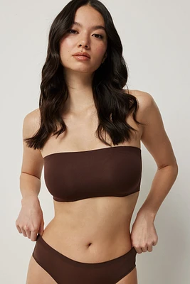 Ardene Invisible Bandeau in Brown | Size | Nylon/Elastane | Microfiber