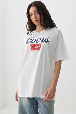 Ardene Coors Oversized T-Shirt in White | Size | 100% Cotton