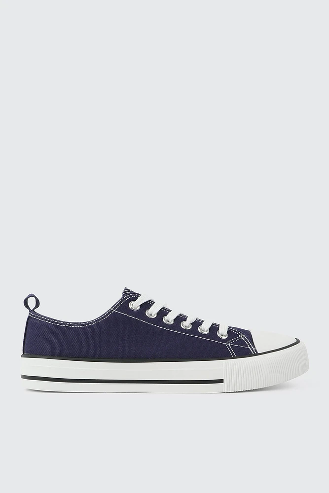 Ardene Low Top Sneakers with Toe Cap in Dark Blue | Size | Eco-Conscious