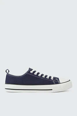 Ardene Low Top Sneakers with Toe Cap in Dark Blue | Size | Eco-Conscious