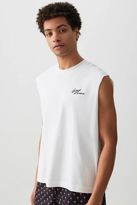 Ardene Man Boxy Graphic Muscle Tank Top For Men in | Size | 100% Cotton