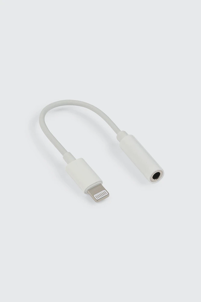Ardene Lightning to Audio Jack Adapter in White