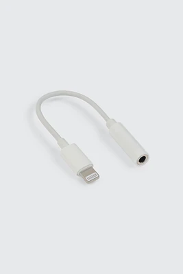 Ardene Lightning to Audio Jack Adapter in White