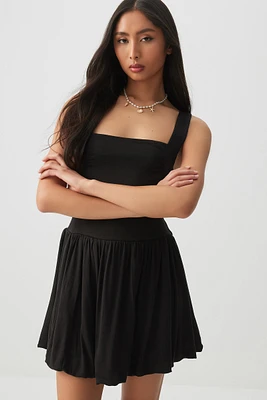 Ardene Square Neck Mini Dress in Black | Size | Rayon/Spandex