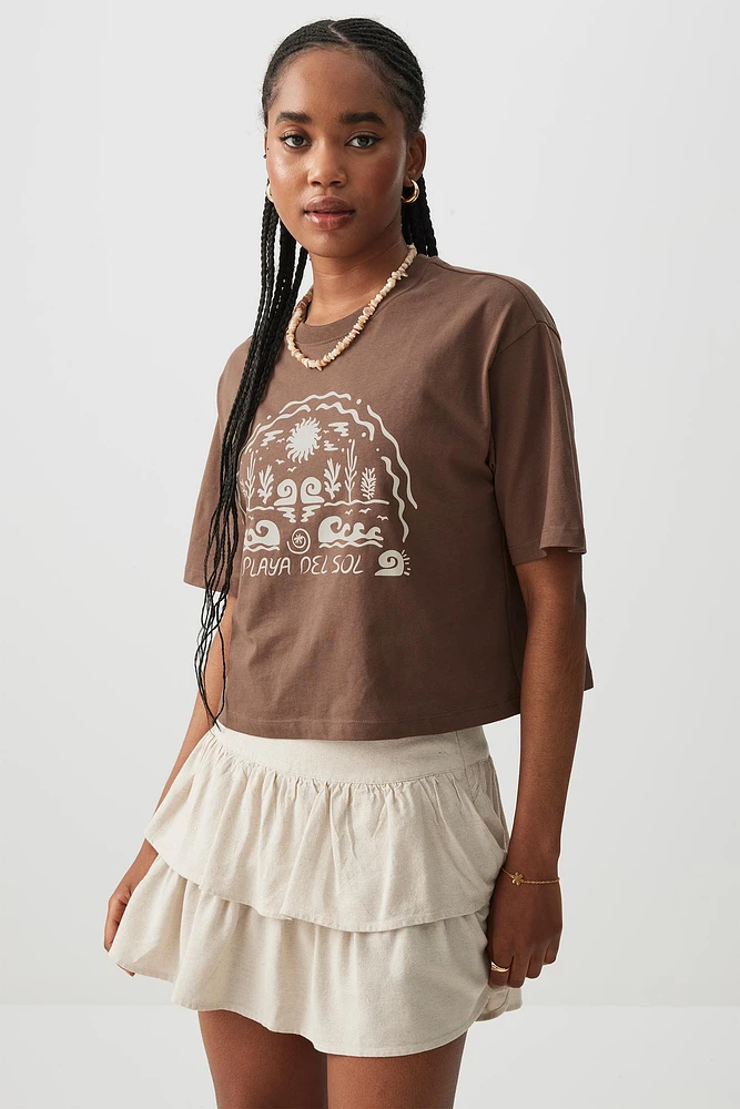 Ardene Boxy Graphic T-Shirt in | Size | 100% Cotton