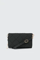 Ardene Weaved Wallet in Black | 100% Recycled Polyester/Faux Leather | Eco-Conscious
