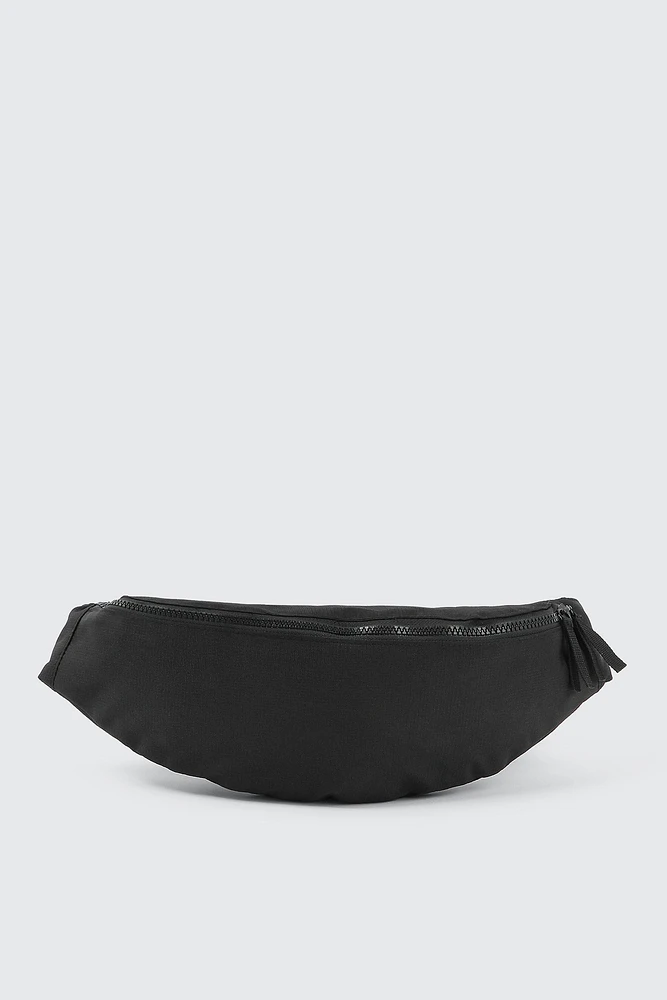 Ardene Man Black Canvas Fanny Pack For Men | Polyester | Eco-Conscious