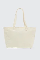 Ardene Large Canvas Tote Bag in Beige | Polyester | Eco-Conscious