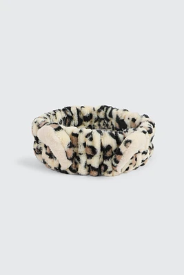 Ardene Spa Headband with Leopard Ears in Beige