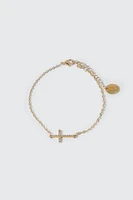 Ardene 14K Gold Plated Cross Bracelet