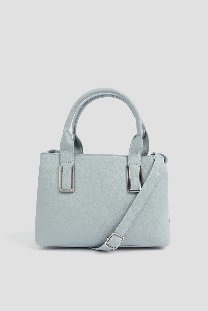 Ardene Tote Bag in Light | 100% Recycled Polyester/Faux Leather | Eco-Conscious