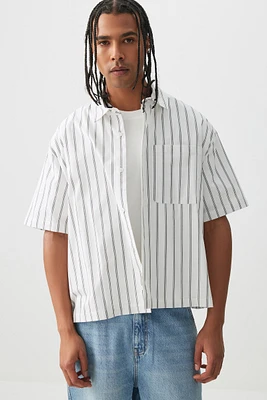 Ardene Man Short Sleeve Boxy Shirt For Men in White | Size Small | Cotton/Elastane