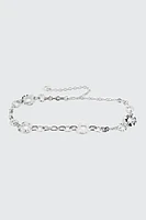 Ardene Distressed Chain Belt in Silver