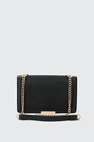 Ardene Chain Strap Crossbody Bag in | 100% Recycled Polyester/Faux Leather | Eco-Conscious