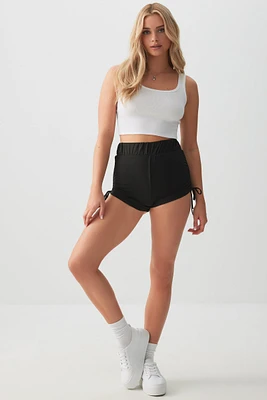 Ardene Super Soft Ruched Shorties in Black | Size | Polyester/Spandex