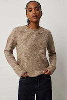 Ardene Classic crew Neck Sweater in Beige | Size Large | Polyester