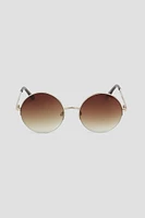 Ardene Metal Round Sunglasses in Gold
