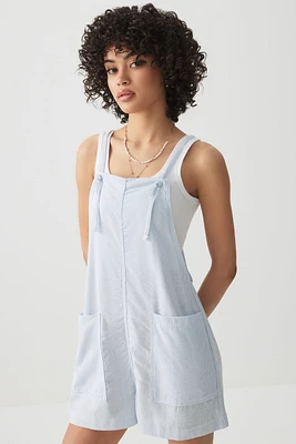 Ardene Linen Blend Shortall in Light Blue | Size | Cotton/Viscose