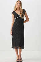 Ardene Printed Contrast Trim Midi Dress in | Size | Polyester/Spandex