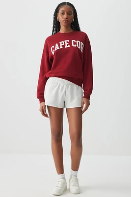 Ardene Low Rise Mini Sweatshorts in Light Grey | Size | Polyester/Cotton | Fleece-Lined