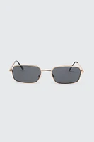 Ardene Slim Rectangular Sunglasses in Gold