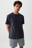 Ardene Man Solid Short Sleeve T-Shirt For Men in Dark | Size | 100% Cotton