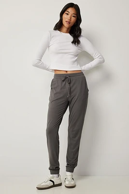 Ardene Super Soft Sweatpants in Dark Grey | Size | Polyester/Elastane | Eco-Conscious