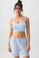 Ardene Bermuda Sweatshorts in Light | Size | Polyester/Cotton | Fleece-Lined