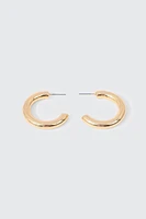 Ardene Thick Tubular Hoop Earrings in Gold | Stainless Steel