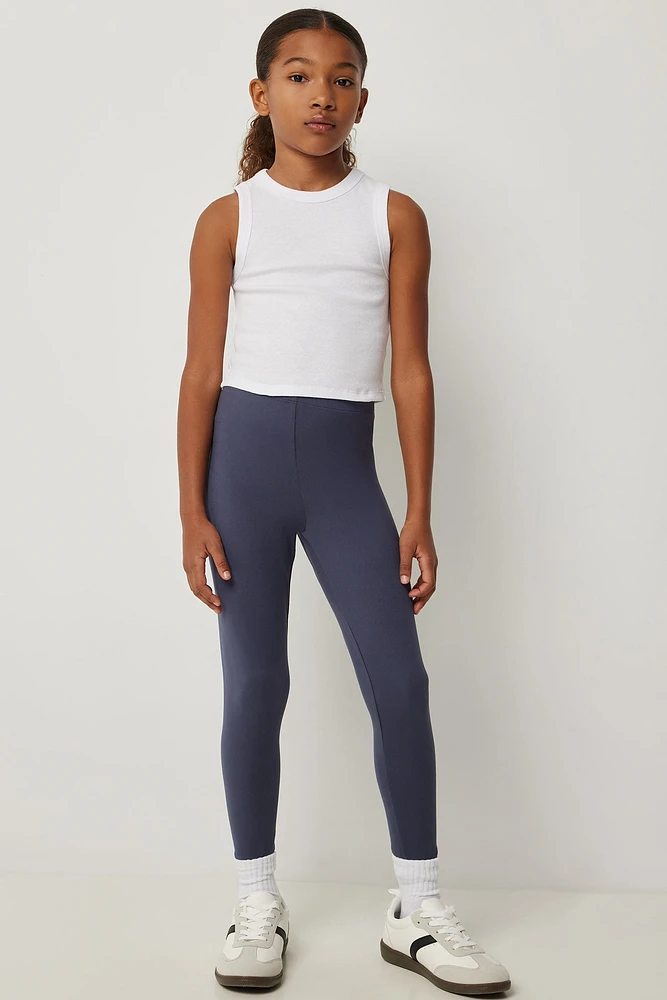 Ardene Kids Super Soft Leggings in Dark Blue | Size Large | Polyester/Spandex