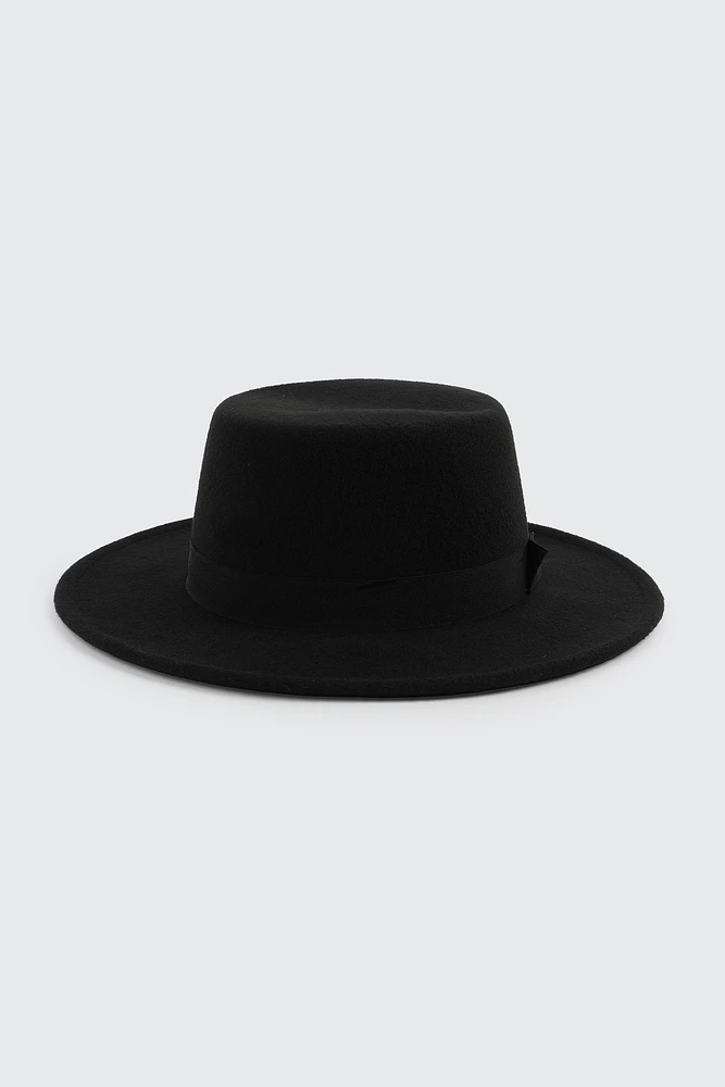 Ardene Black Felt Fedora | Polyester