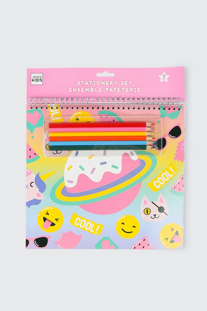 Ardene Kids Coloring Set in Medium Pink