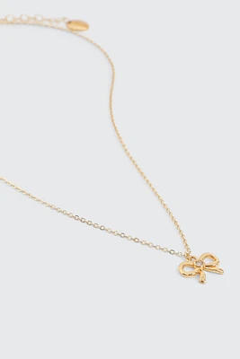 Ardene 14K Gold Plated Bow Necklace