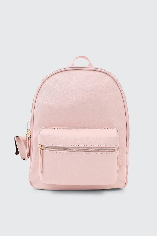 Ardene Backpack with Coin Purse in Light Pink | Faux Leather/Polyester