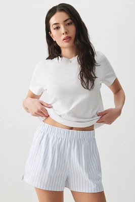 Ardene Jersey Sweatshorts in Light Blue | Size Large | 100% Cotton/Viscose