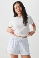 Ardene Jersey Sweatshorts in Light Blue | Size Large | 100% Cotton/Viscose