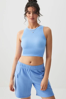 Ardene Basic High Neck Seamless Crop Tank Top in | Size | Nylon/Elastane