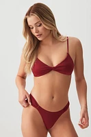 Ardene Gathered Side Cheeky Bikini Bottom in | Size | Polyester/Elastane | Microfiber