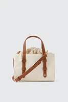 Ardene Drawstring Tote Bag in Beige | Polyester | Eco-Conscious