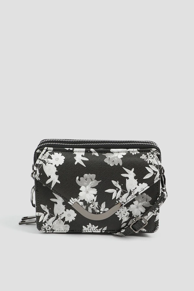 Ardene Envelope Phone Bag in Black | Faux Leather/Polyester