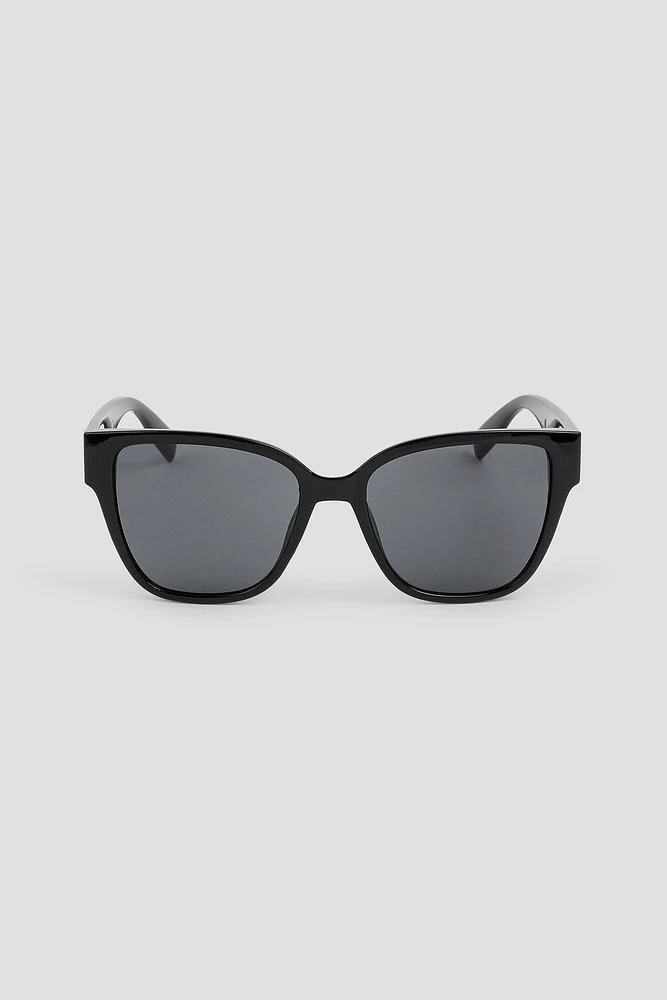 Ardene Round Cat Eye Sunglasses in Black