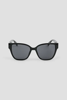 Ardene Round Cat Eye Sunglasses in Black
