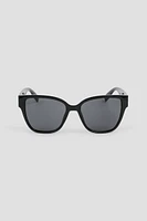 Ardene Round Cat Eye Sunglasses in Black