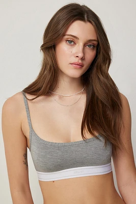 Ardene Bralette with Signature Band in Grey | Size Small | Rayon/Elastane | Eco-Conscious