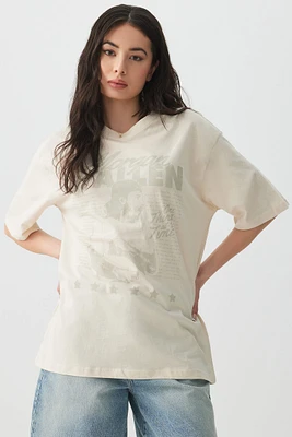 Ardene Morgan Wallen Oversized T-Shirt in Beige | Size | 100% Cotton