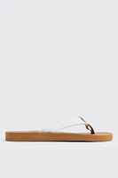 Ardene Flip-Flops with Embossed Sole Sandals in White | Size