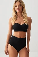 Ardene TRUNUDE Seamless High Waisted Thong in Black | Size | Nylon/Elastane