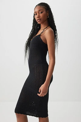 Ardene Crochet Midi Dress in | Size | Nylon/Cotton