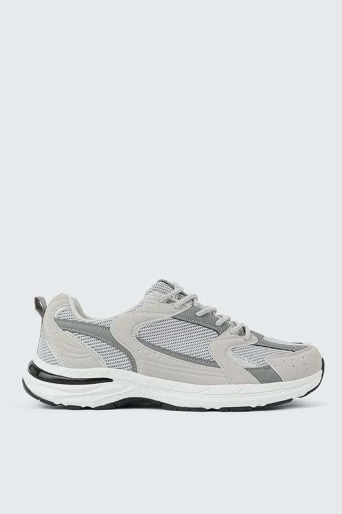 Ardene Man Grey Lace Up Sneakers For Men | Size