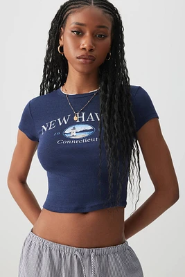 Ardene Graphic Baby T-Shirt in Dark Blue | Size | Cotton/Elastane